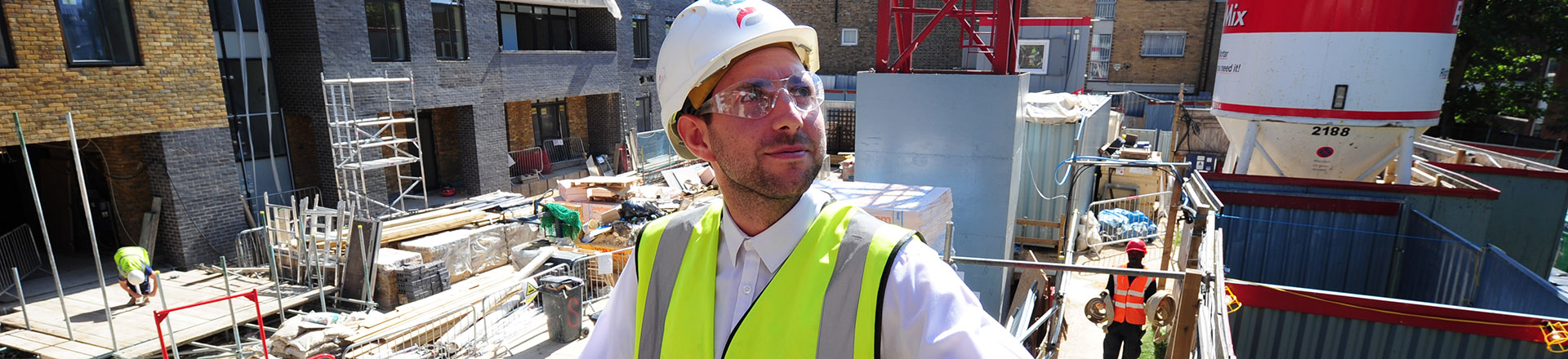 A surveyor at Guinness Court.