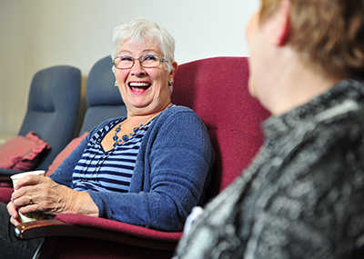Two ladies laughing
